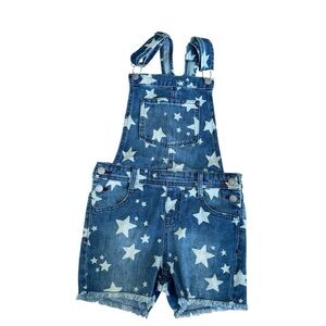 Cat and Jack Overall Shortall Denim Jean Stars Size M 7/8